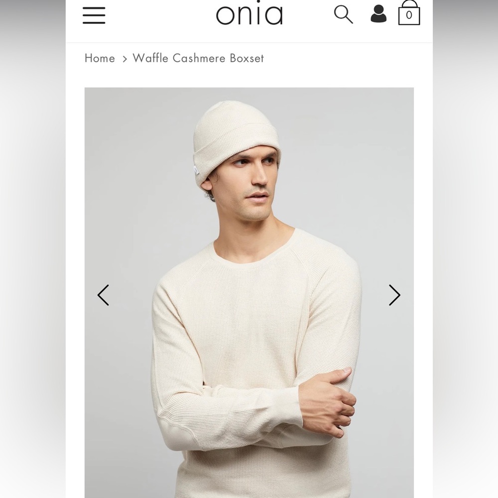 Onia men’s cashmere set - ‘Swan’ colour